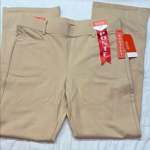 NWT Maze Collection Women's Tan Beige Ponte Bootcut Pull-On Leggings Pants
